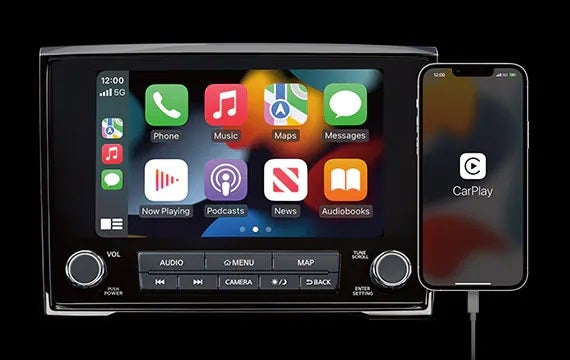 Stay connected with a standard 8" touch-screen display 2023 Nissan Titan | Greenway Nissan of Florence in Florence AL